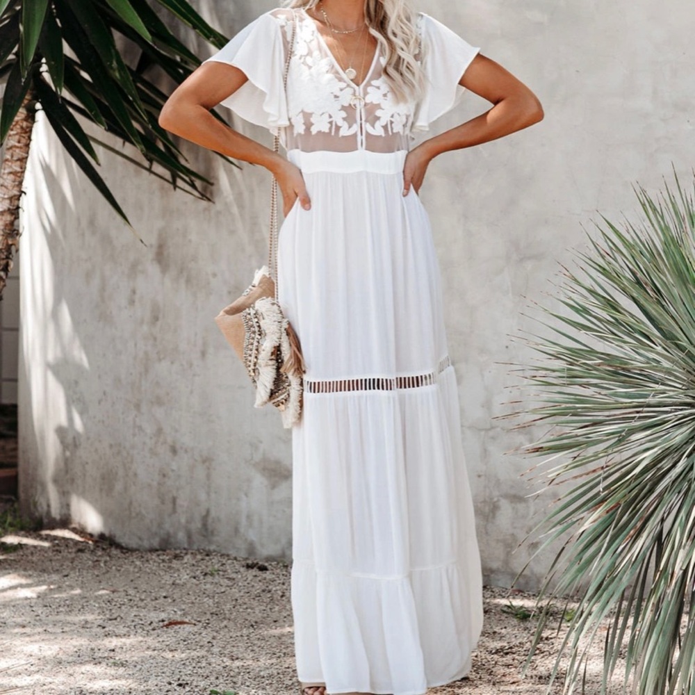 Vici love shack embroidered maxi dress